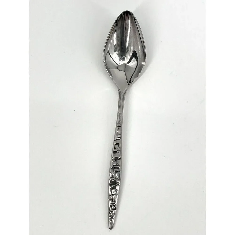 International Lyon Cortez Aztec Stainless Brutalist Place Soup Spoon 7 3/8”